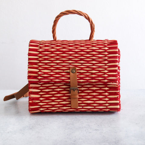 cesta Tradicional Português com alça - Vermelho Pequeno
